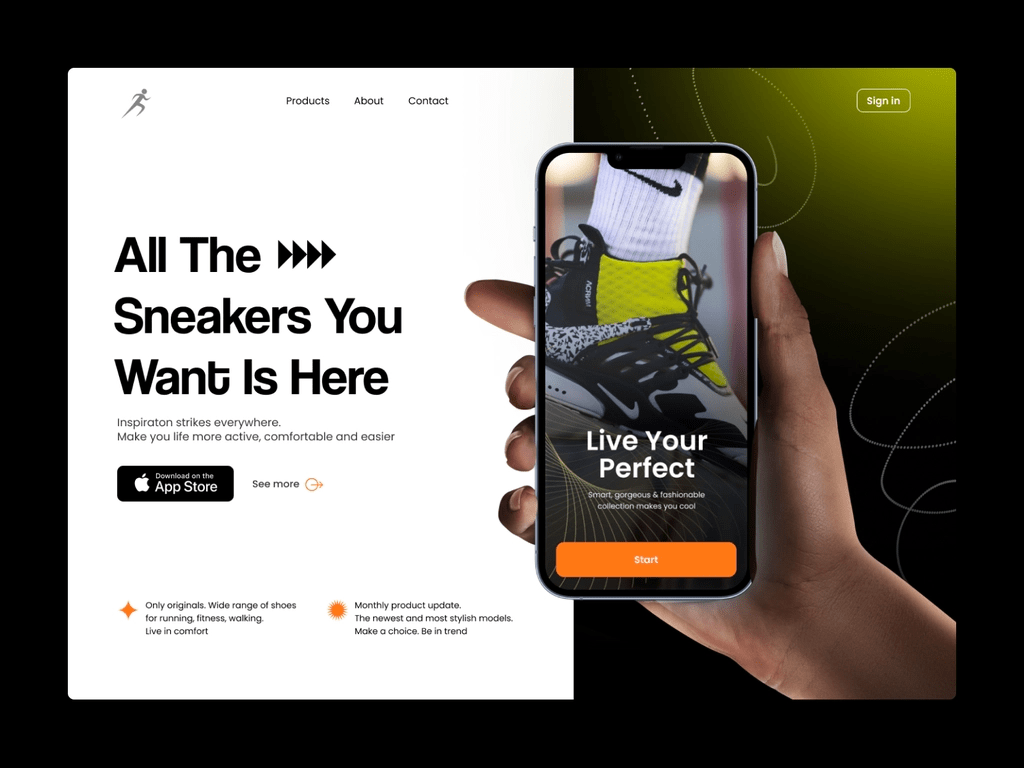 Pivot Studios' results, as seen on mobile, and a landing page on desktop